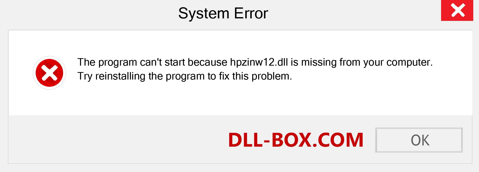  hpzinw12.dll file is missing?. Download for Windows 7, 8, 10 - Fix  hpzinw12 dll Missing Error on Windows, photos, images